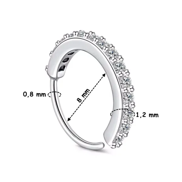 Piercing Nostril Anneau Clicker Acier 316L Poli à Barrette Sertie de Zircons Piercing Nostril Anneau Clicker Acier 316L Poli à Barrette Sertie de Zircons