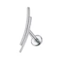 Piercing Oreille Labret à Motif Double Ligne Courbée (variante gris argenté).