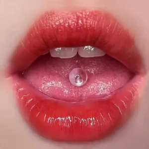 Piercing Retainer Barbell Droit en Bioflex® 14G 16 mm à la Langue.