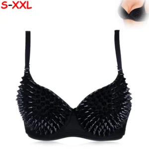 Soutien-Gorge Push-Up à Spikes Noirs.