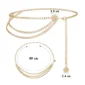 Ceinture Chaîne de Taille Triple Rang pour Femme Acier 316L Doré PVD 89 cm.