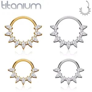 Clicker Titane Arc Harmonieux en Zirconiums Marquise.