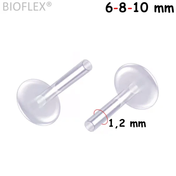 Piercing Labret de Remplacement Bioflex® Threadless 6-10 mm.