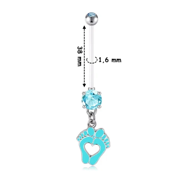 Piercing Nombril Grossesse à Pieds de Bébé - Bleu (garçon) Piercing Nombril Grossesse à Pieds de Bébé - Bleu (garçon).