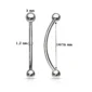Piercing Snake Eyes Barbell Courbé en Titane Gris Argenté Poli 14-16 mm.