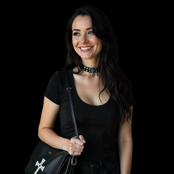 Sacs à Main Gothiques - Cuir Noir, Rivets & Symboles.