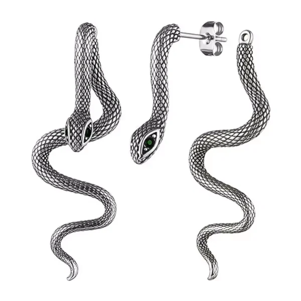 Boucles d’Oreilles Serpent Traversant - Variante Acier 316L Boucles d’Oreilles Serpent Traversant - Variante Acier 316L.