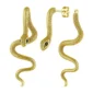 Boucles d’Oreilles Serpent Traversant - Variante Acier 316L Doré PVD.