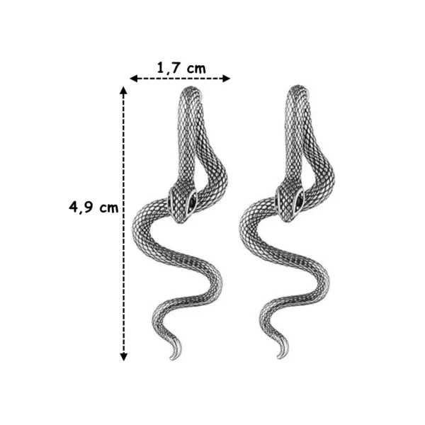 Boucles d’Oreilles Serpent Traversant en Acier 316L (dimensions) Boucles d’Oreilles Serpent Traversant en Acier 316L (dimensions).