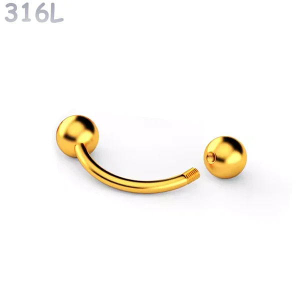 Piercing Banane Acier 316L Doré PVD Piercing Banane Acier 316L Doré PVD.