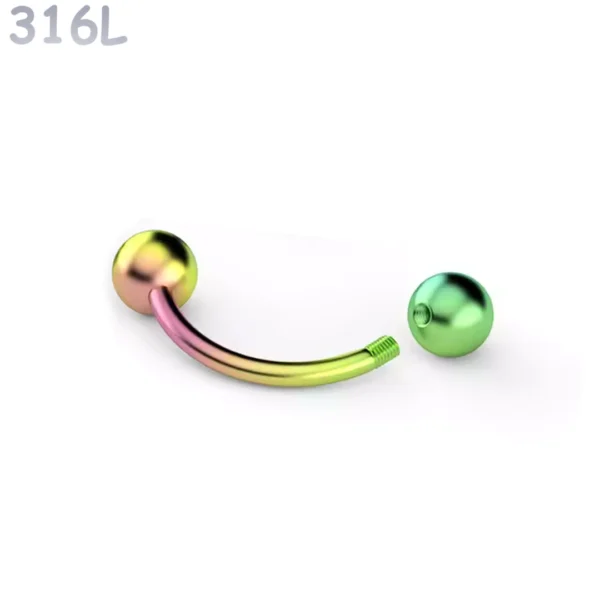 Piercing Banane Acier 316L Multicolore PVD Piercing Banane Acier 316L Multicolore PVD.