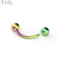 Piercing Banane Acier 316L Multicolore PVD.