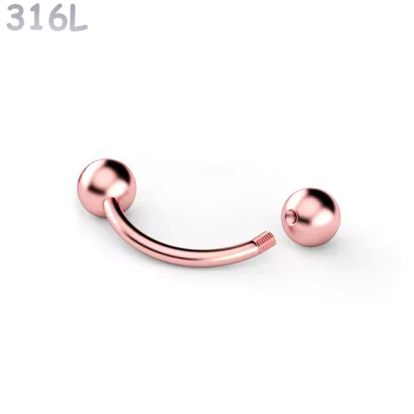 Piercing Banane Acier 316L Or Rose PVD Piercing Banane Acier 316L Or Rose PVD.