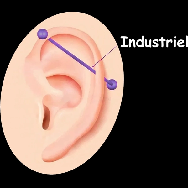 Piercing Industriel - Barre Traversante d’Oreille.