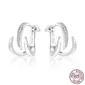 Boucles d’oreilles Griffes Argent 925 & Zircons Pavés.
