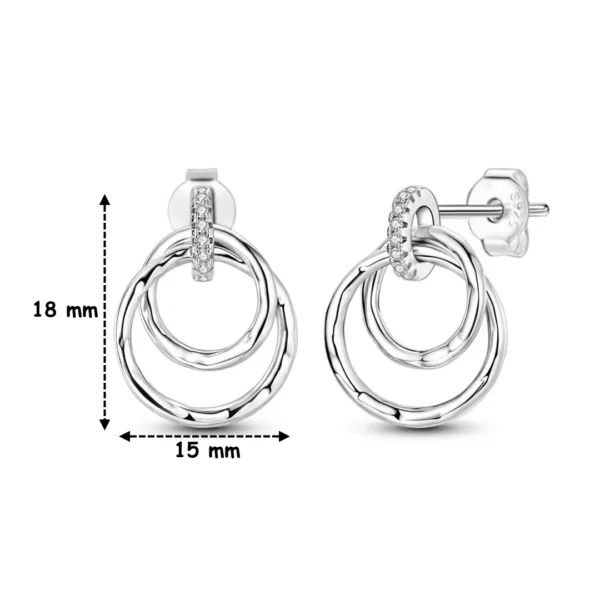 Boucles d'oreilles Triple Anneaux Entrelacés en Argent 925 (dimensions) Boucles d'oreilles Triple Anneaux Entrelacés en Argent 925 (dimensions)