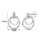 Boucles d'oreilles Triple Anneaux Entrelacés en Argent 925 (dimensions)