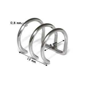 Faux Piercing Triple Anneau Lèvre & Cartilage en Acier 316L (dimensions) Faux Piercing Triple Anneau Lèvre & Cartilage en Acier 316L (dimensions).