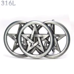 Boucle de Ceinture Triple Pentacle Acier 316L.