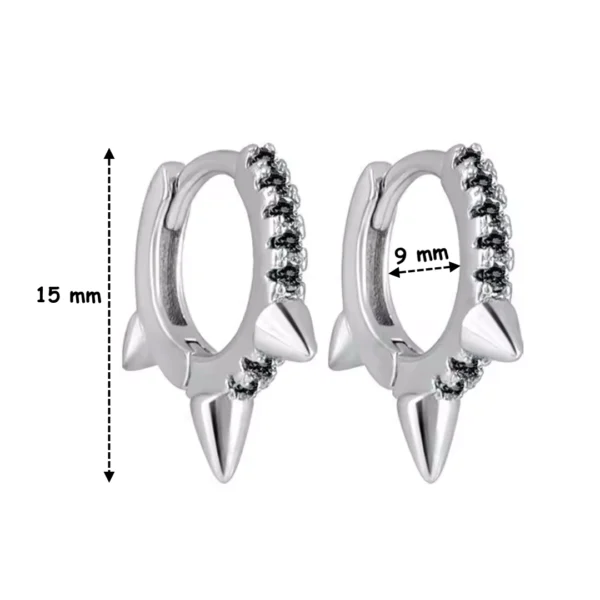 Boucles d'Oreilles Créoles Argent 925 Pointes & Zirconiums Noirs (dimensions) Boucles d'Oreilles Créoles Argent 925 Pointes & Zirconiums Noirs (dimensions).