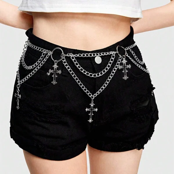 Ceinture Chaîne de Taille Croix Gothique Acier 316L Ceinture Chaîne de Taille Croix Gothique Acier 316L.