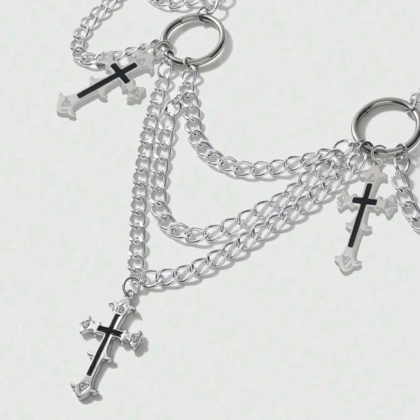 Ceinture Chaîne de Taille Croix Gothique avec Zircons Ceinture Chaîne de Taille Croix Gothique avec Zircons.