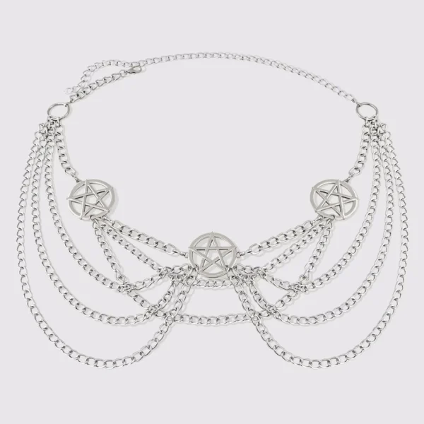 Ceinture Chaîne de Taille Pentacle Ésotérique Acier 316L Ceinture Chaîne de Taille Pentacle Ésotérique Acier 316L.