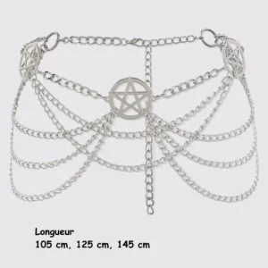 Ceinture Chaîne de Taille à Triple Pentacle Acier 316L.