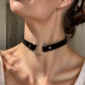 Collier Choker Similicuir Fer à Cheval Acier 316L.
