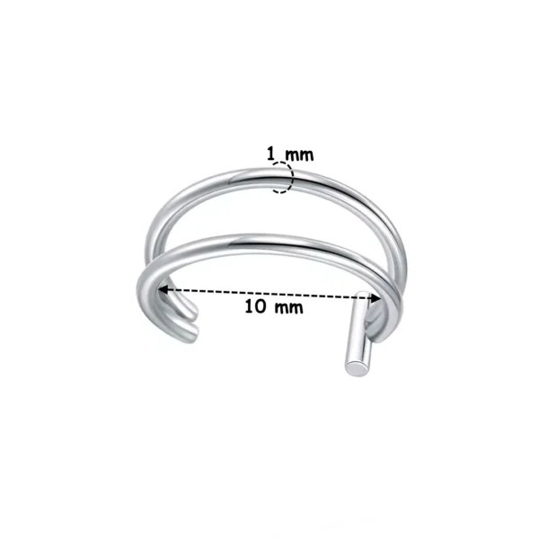 Faux Piercing Lèvre Double Anneau Acier 316L (dimensions) Faux Piercing Lèvre Double Anneau Acier 316L (dimensions).