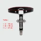Jarretière Cuir Croix Gothique & Clip Porte-Bas (tailles).