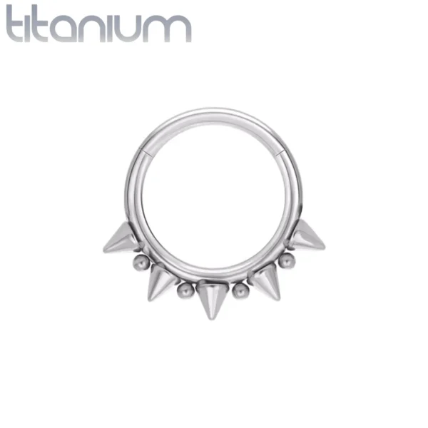 Piercing Anneau Clicker Couronne Perles & Pointes Titane ASTM-F136 Piercing Anneau Clicker Couronne Perles & Pointes Titane ASTM-F136