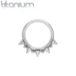 Piercing Anneau Clicker Couronne Perles & Pointes Titane ASTM-F136
