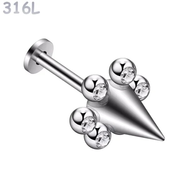 Piercing Lobe Pointe Conique Cerclée de Zirconiums Blancs Piercing Lobe Pointe Conique Cerclée de Zirconiums Blancs.