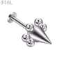 Piercing Lobe Pointe Conique Cerclée de Zirconiums Blancs.