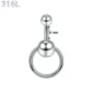 Piercing Nombril Anneau CBR Suspendu Acier 316L - Longueur 6 mm