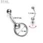 Piercing Nombril Anneau CBR Suspendu Acier 316L Type Slave