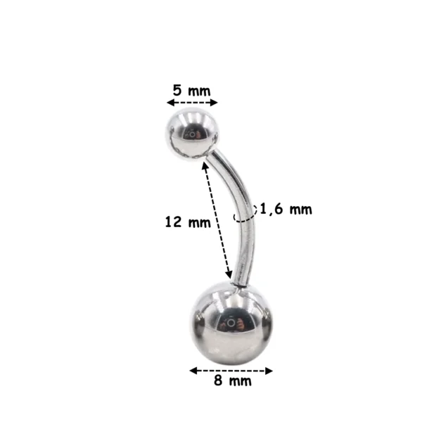 Piercing Nombril en Titane 12 mm à Boules Piercing Nombril en Titane 12 mm à Boules