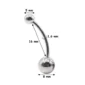 Piercing Nombril en Titane 16 mm à Boules