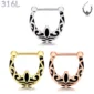 Piercing Septum Clicker Arabesques Noires Acier 316L.