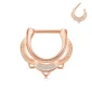 Piercing Septum Clicker Arc Ornemental Zirconiums Acier 316L Or Rose PVD.