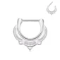 Piercing Septum Clicker Arc Ornemental Zirconiums Acier 316L Poli.