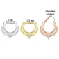 Piercing Septum Clicker Arc Ornemental Zirconiums Acier 316L (dimensions).