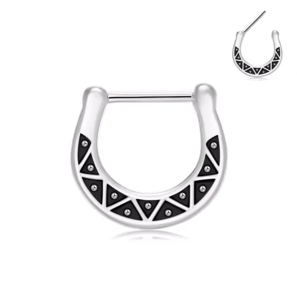 Piercing Septum Clicker Forme Fer à Cheval Acier 316L Poli Piercing Septum Clicker Forme Fer à Cheval Acier 316L Poli.