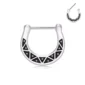 Piercing Septum Clicker Forme Fer à Cheval Acier 316L Poli.