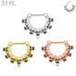 Piercing Septum Clicker Multi Têtes de Mort Acier 316L.