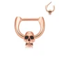 Piercing Septum Clicker Tête de Mort Acier 316L Or Rose PVD.