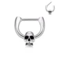 Piercing Septum Clicker Tête de Mort Acier 316L Poli.