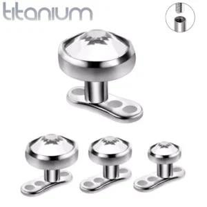 Piercing de Surface en Titane Microdermal avec Zircon.