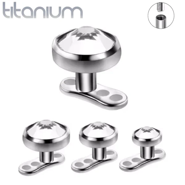 Piercing de Surface en Titane Microdermal avec Zircon.